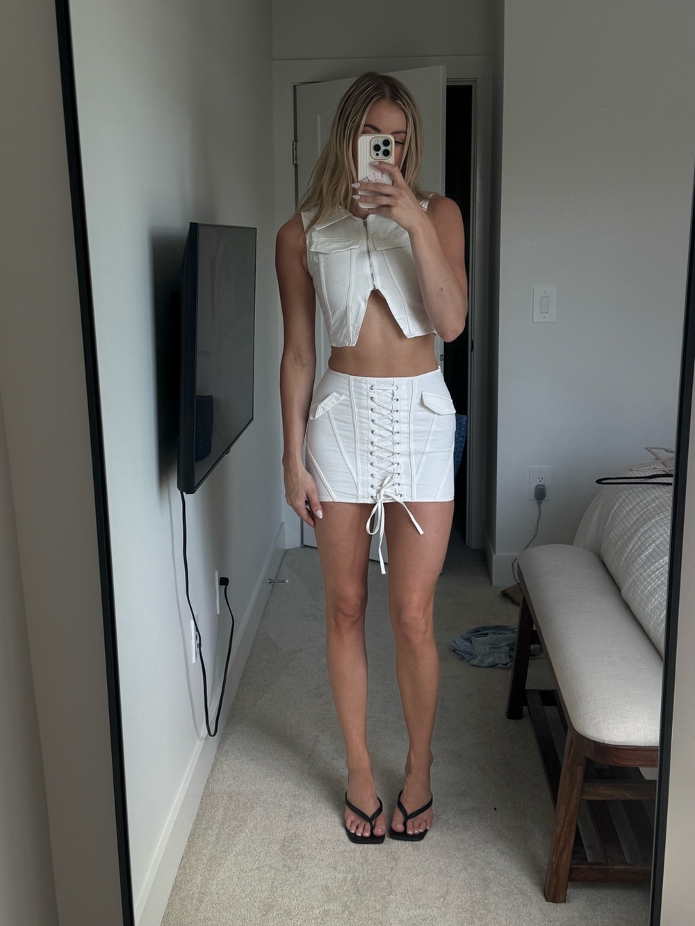 PLT White Skirt Set
